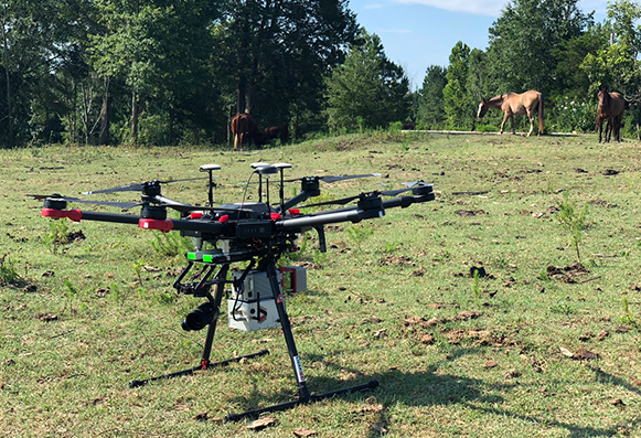 RIEGL miniVUX 2UAV UAV-LiDAR system grounded on grass