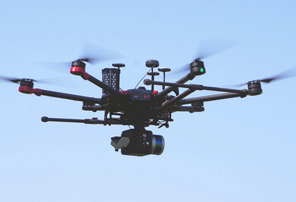 surveyor 32 UAV-LiDAR system in flight