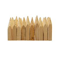 bundle of pencil-sharpened pine wooden survey hubs