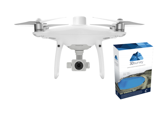 DJI Phantom 4 RTK drone bundled with 3dsurvey photogrammetry software