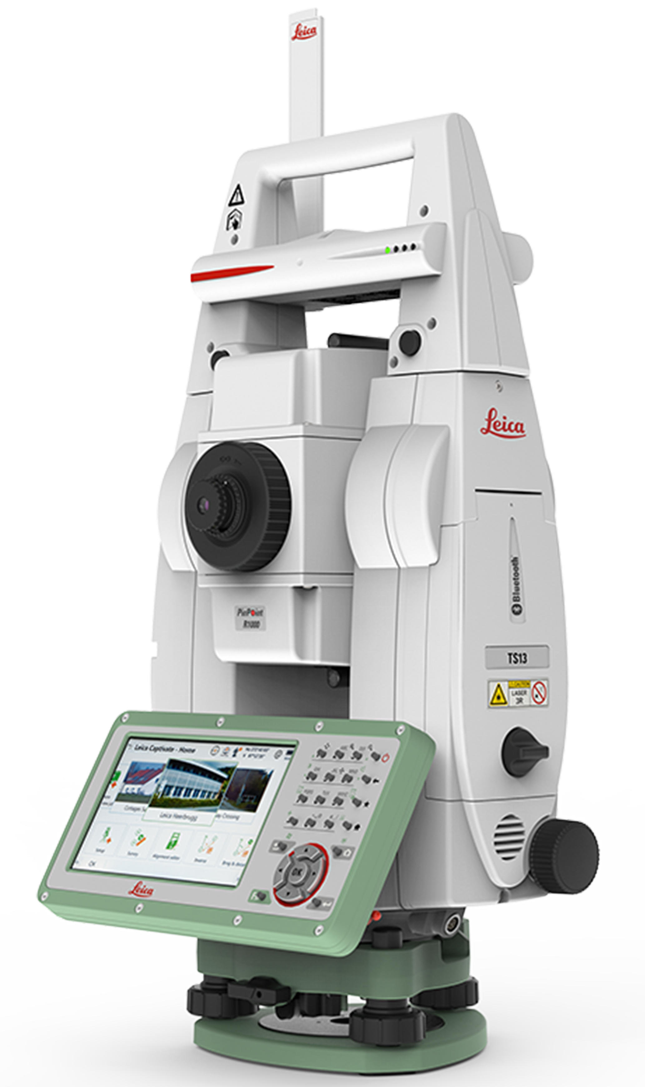 Leica TS13 robotic total station side view