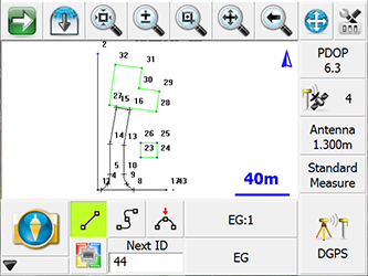 screenshot of microsurvey fieldgenius software capturing data