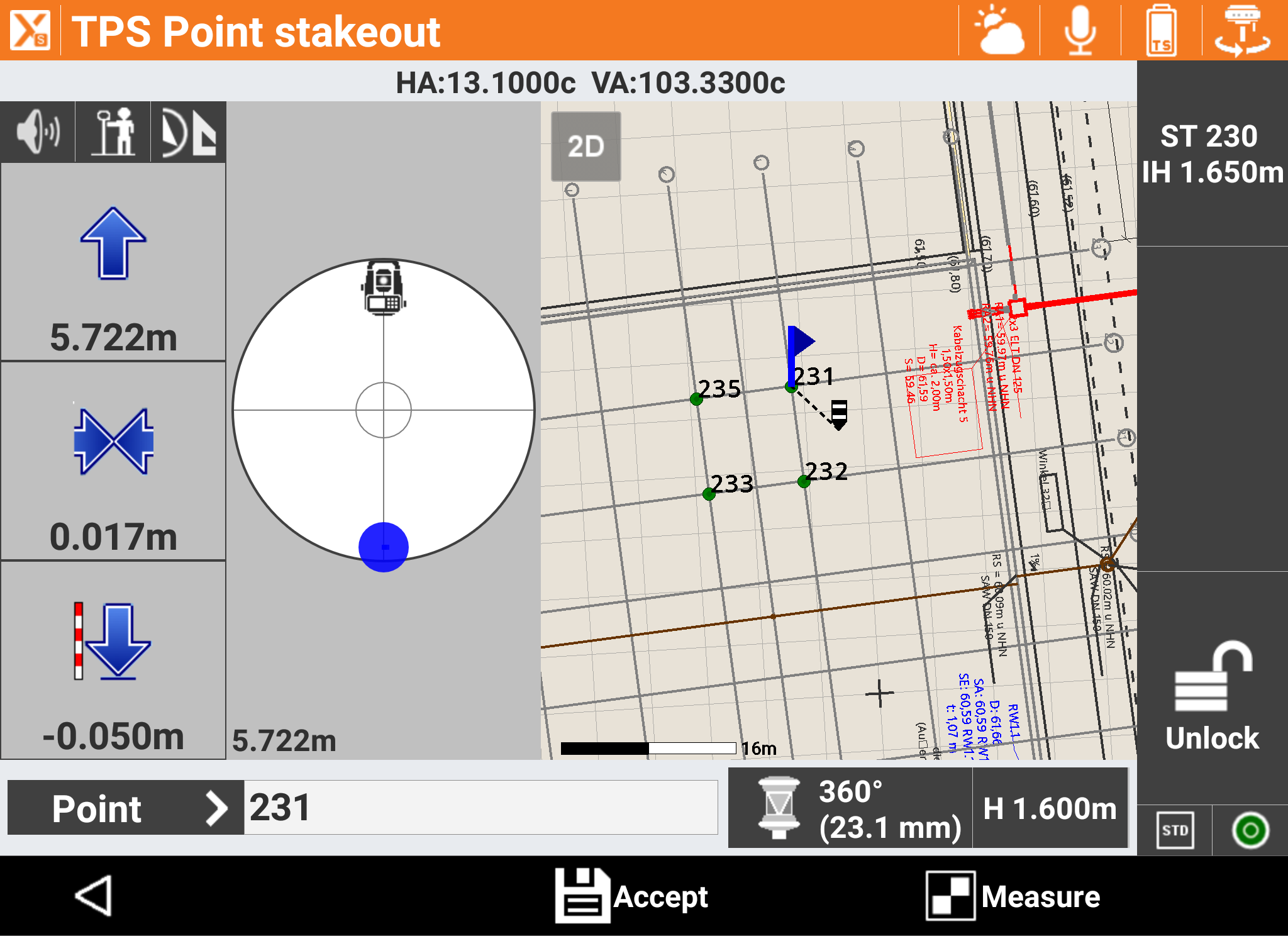 screenshot of geomax x-pad survey software