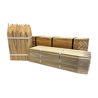 bundle of wood survey stakes and lathes